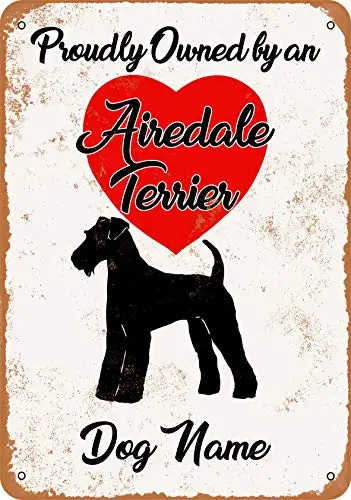 Metal Sign - Custom Dog Name - Airedale Terrier - Vintage Look