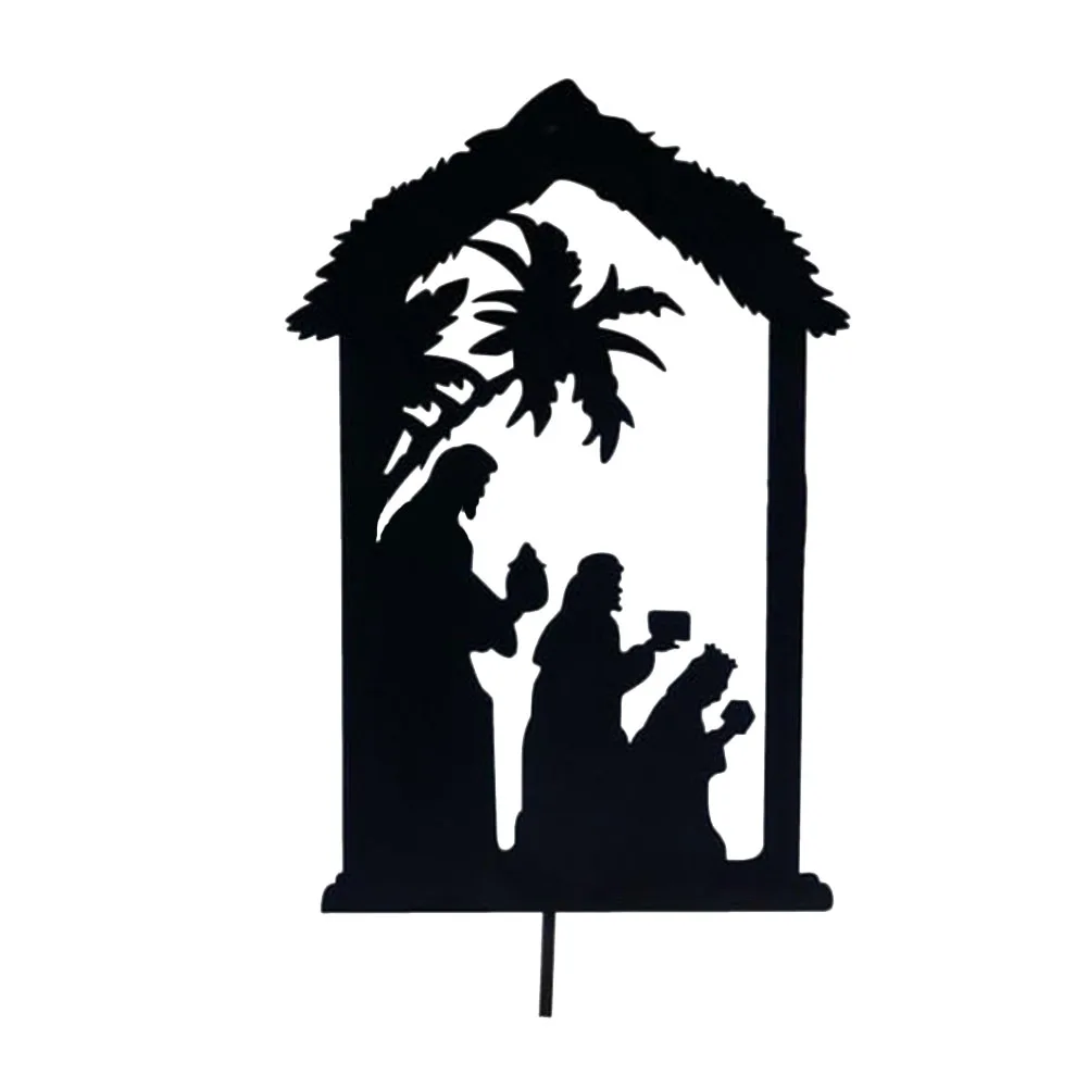 

Рождественский праздничный тематический подсвечник с изображением силуэтов рождественского Рождества