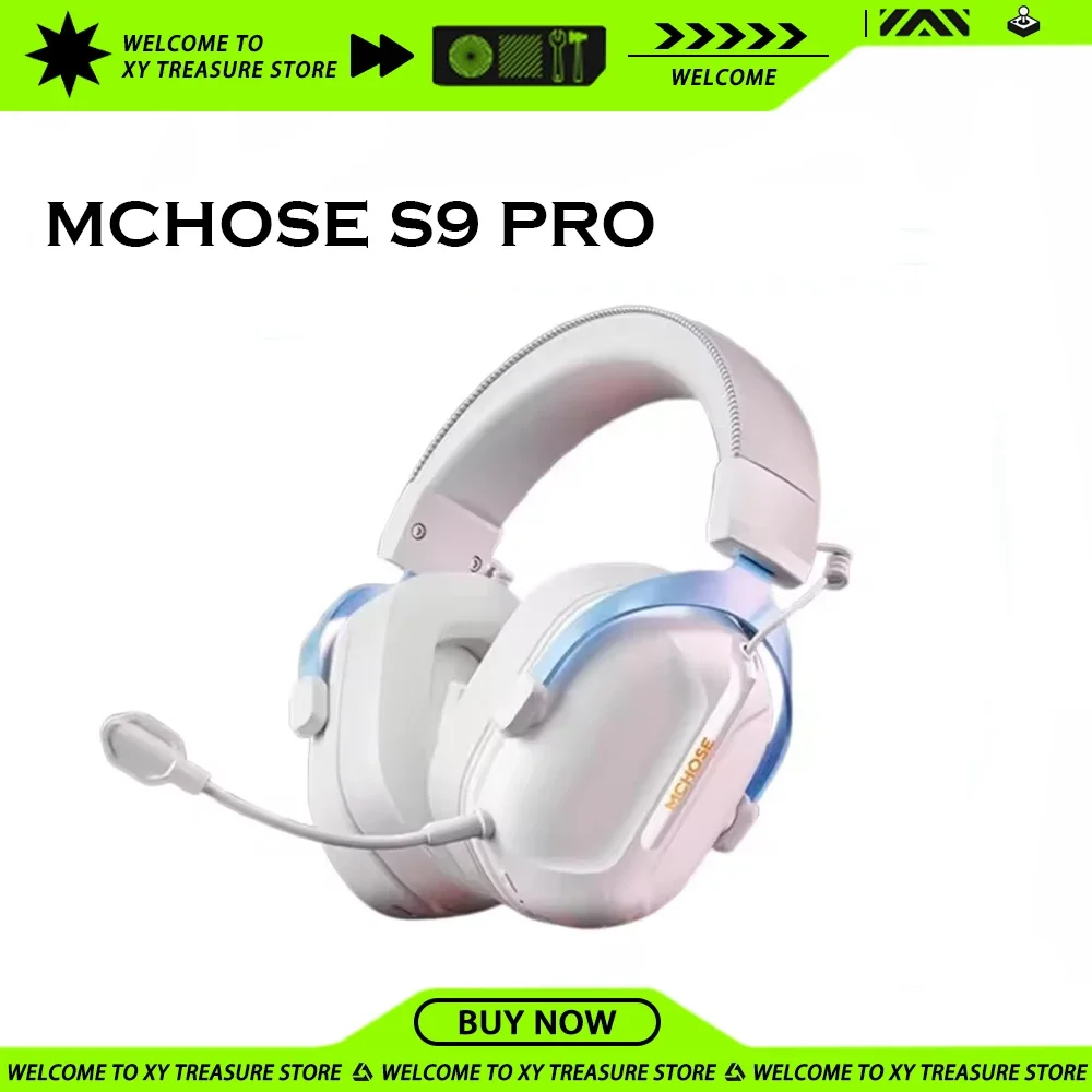 MCHOSE S9 PRO Wireless Bluetooth E-sports Earphones Three Mode Aluminum Alloy Head Beam Low Delay Customize Gaming Earphones