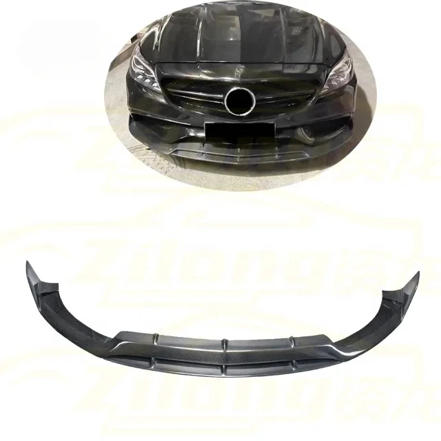 Front Bumper For 2015-2018 Mercedes Benz C-Class W205 C63 C43 AMG  Modified With Carbon Fiber Front Lip