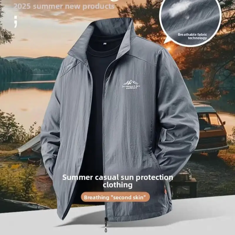 Jacke für den Außenbereich, zum Angeln, Hautschutz, Sommer, für Herren, Sonnenschutz, lässig, atmungsaktiv, sportlich, winddicht, wasserabweisend, ultradünn