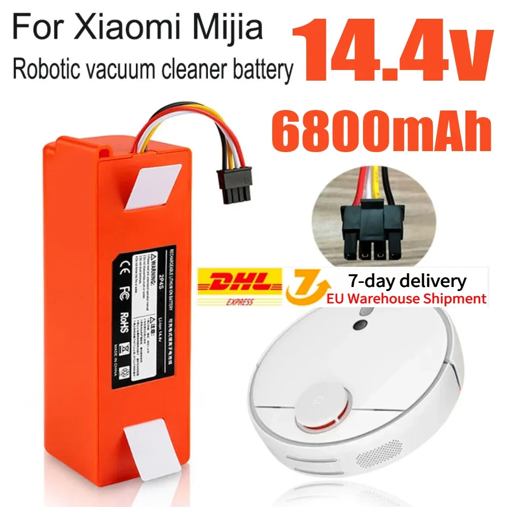 

6800mAh 14.4V Li-ion Battery Vacuum Cleaner accessories For Xiaomi Mijia1S Roborocks S50-55 S5 Max S6 S7 Sweeping Robot Battery