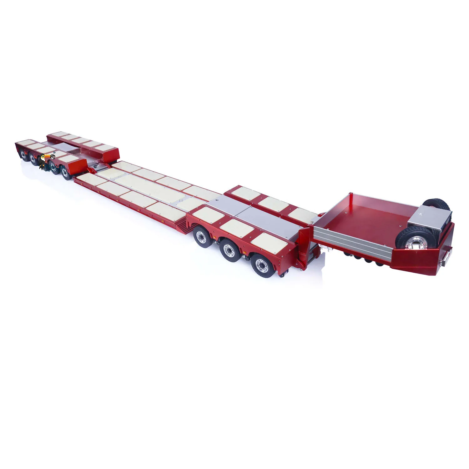 DG-996 1/14 RC Hydraulic Trailer 8 Axles Metal 5+3 Hydraulically Red Suspended Truck ESC Motor TH22680-SMT1