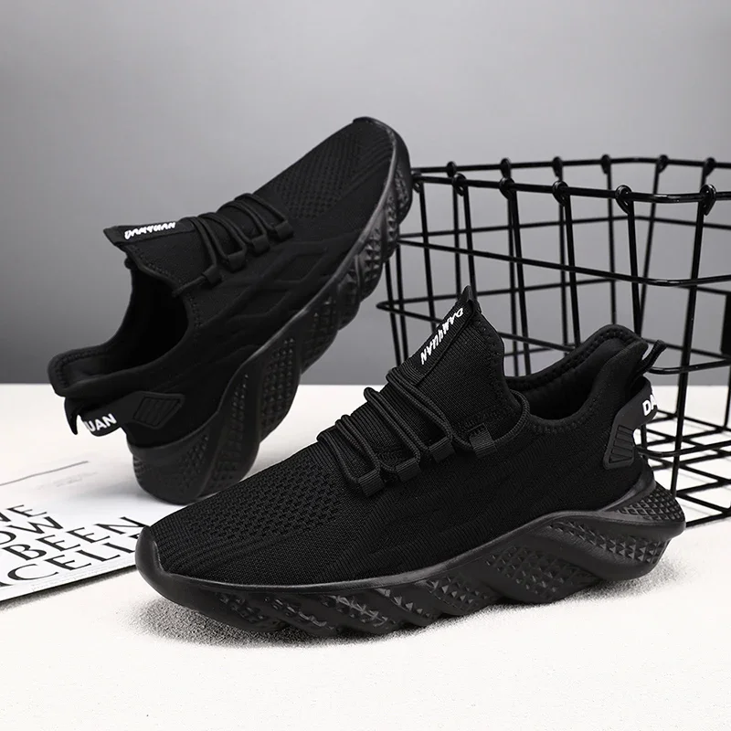 Damyuan 2025 Nieuwe Fly Geweven Mesh Casual Ademende Sneakers Koreaanse Stijl Dikke Zolen Daddy Schoenen Mesh Lichte Loopschoenen