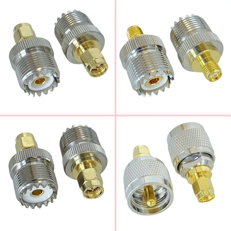 

1Pcs UHF SO239 PL259 to SMA Male Plug&Female Jack RF Coax Adapter Connector Wire Terminals Straight Fast Delivery Brass Copper