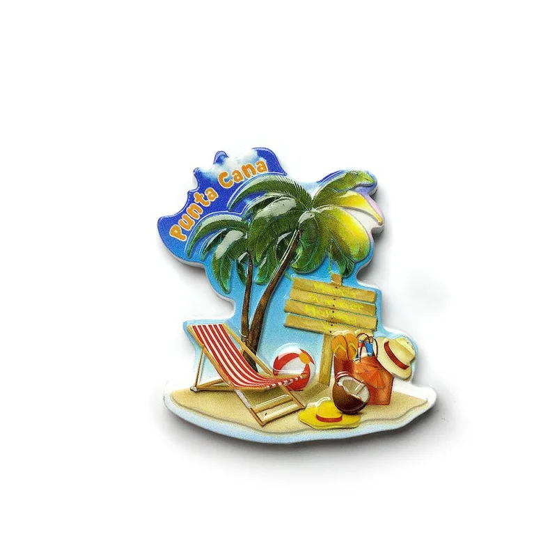 Dominican Punta Cana Resort 3D Cultural Creative Magnetic Refrigerator Magnets Travel Souvenir Home Decorations