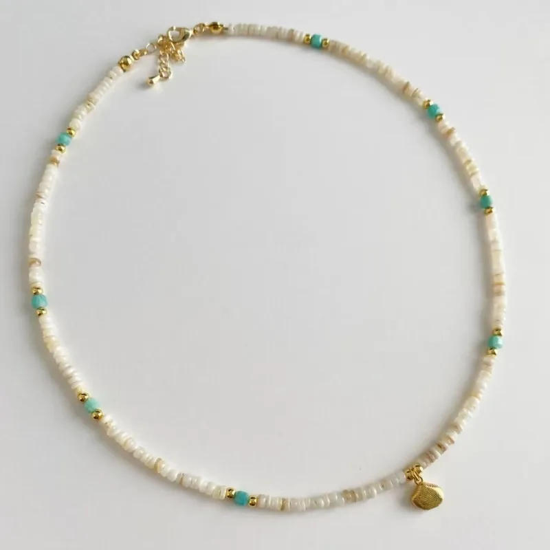 

Qingdao Jewelry Sweater Chain Long Versatile Natural Shell Beaded Pendant Necklace Women's Autumn and Winter Light Luxury Niche