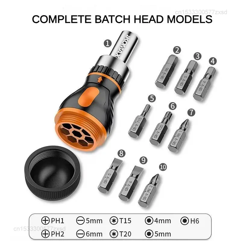 Imagem -02 - Ratcheting Screwdriver Grupo Porca Magnética Manutenção Especializada Ajustável Ferramentas Manuais Portáteis Multifuncionais Diy Xiaomi-9 in