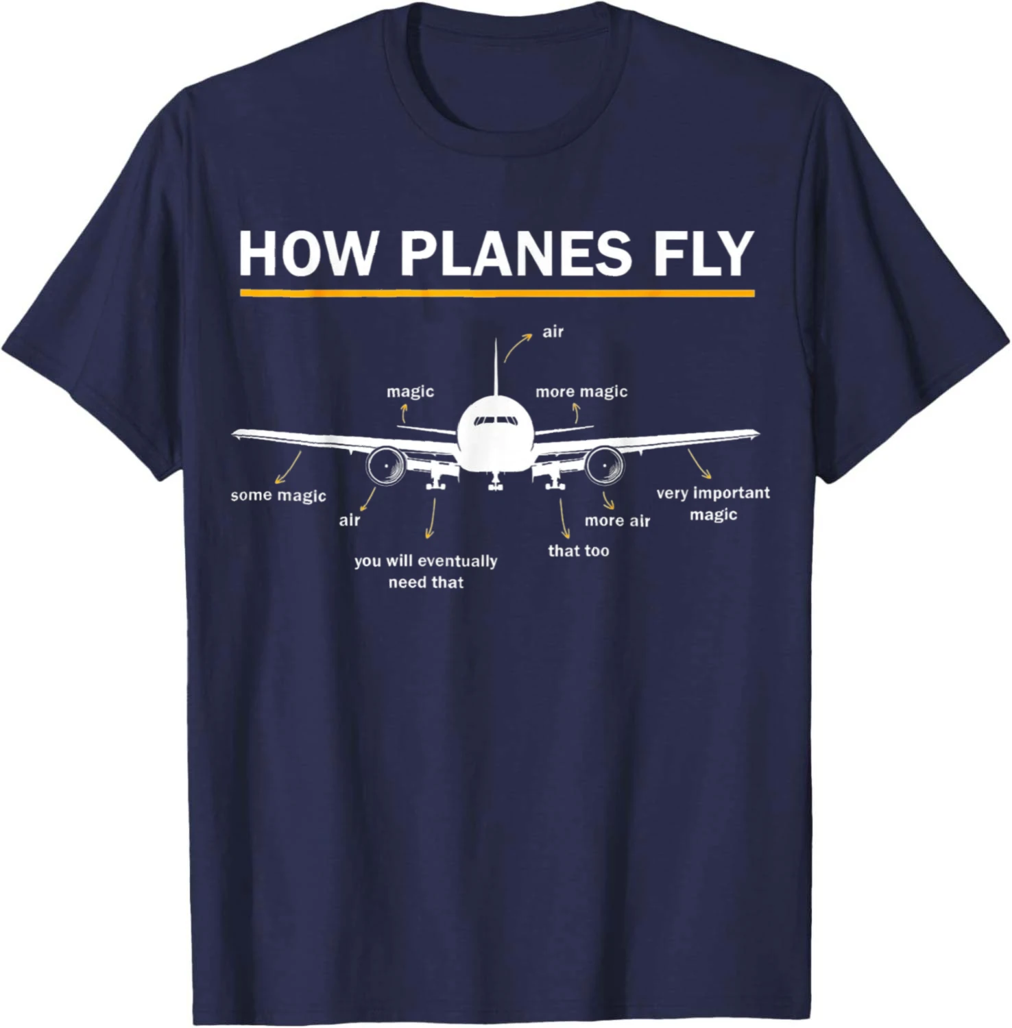 How Planes Fly Diagram Funny Aerospace Engineering Aviation T-Shirt Cotton Women Men Clothing Tops Harajuku Camiseta Streetwear