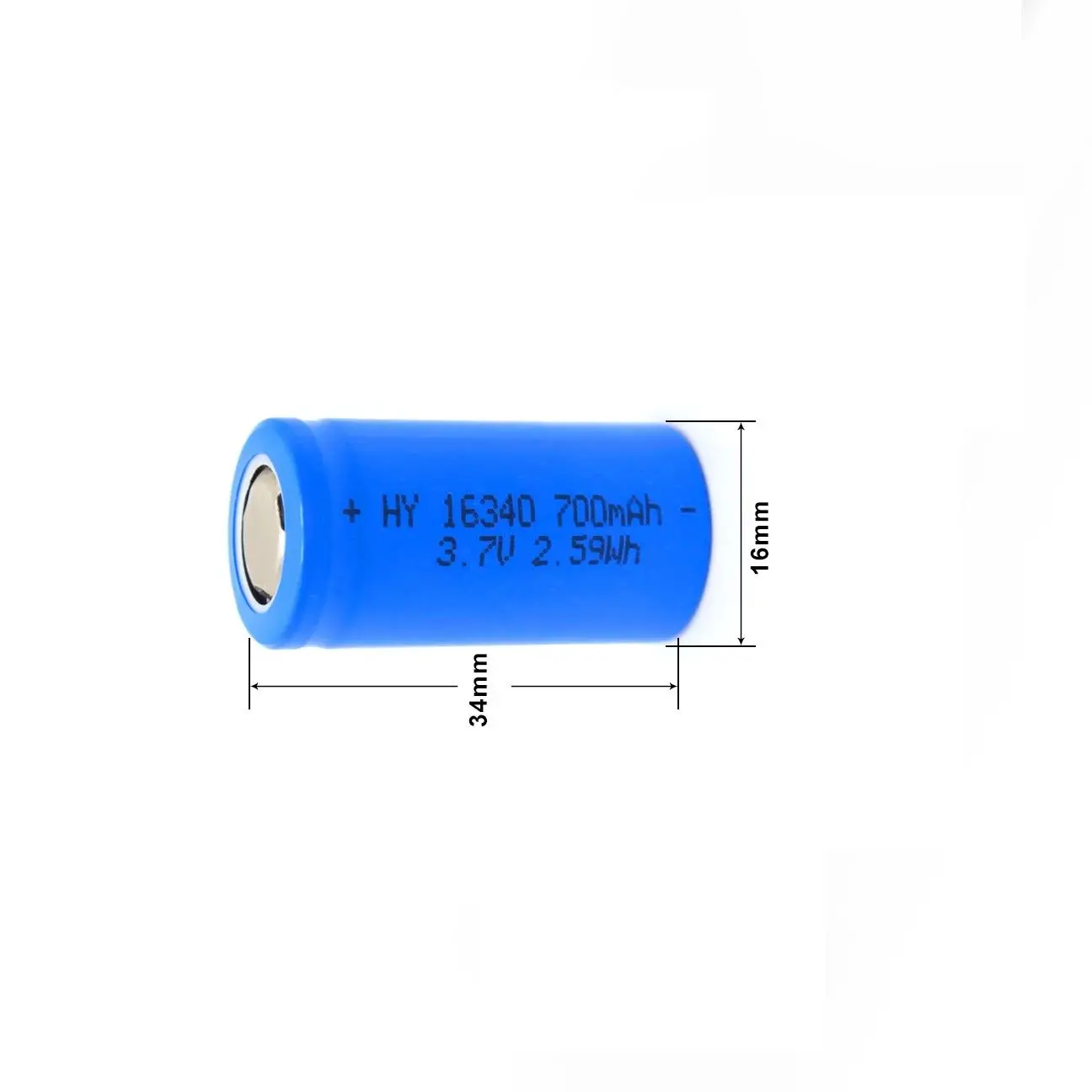 16340 CR123A Battery 700mAh Rechargeable 3.7V Li-ion Batteries