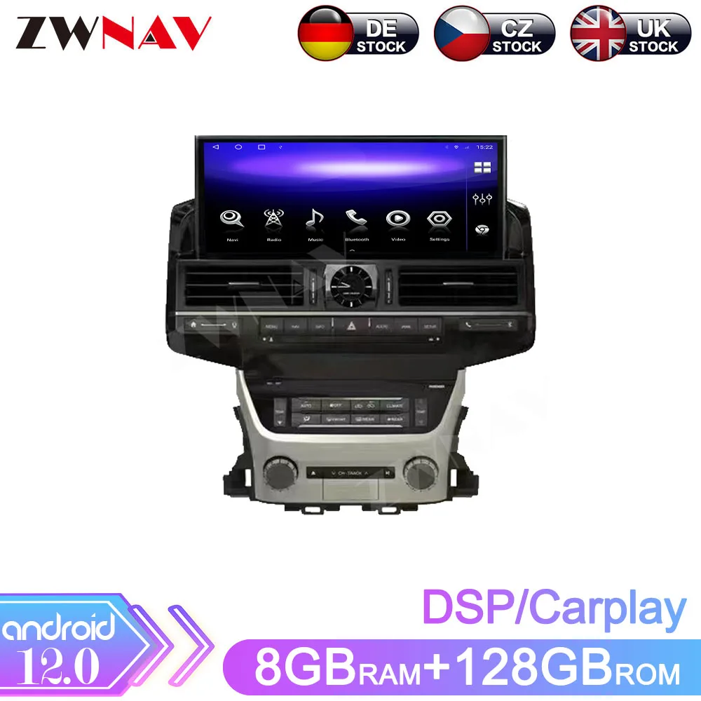 12.3'' Carplay Car Radio For Toyota Land Cruiser 200 LC200 2008-2020 Android 13 Touch Screen Multimedia Player Navigation Stereo