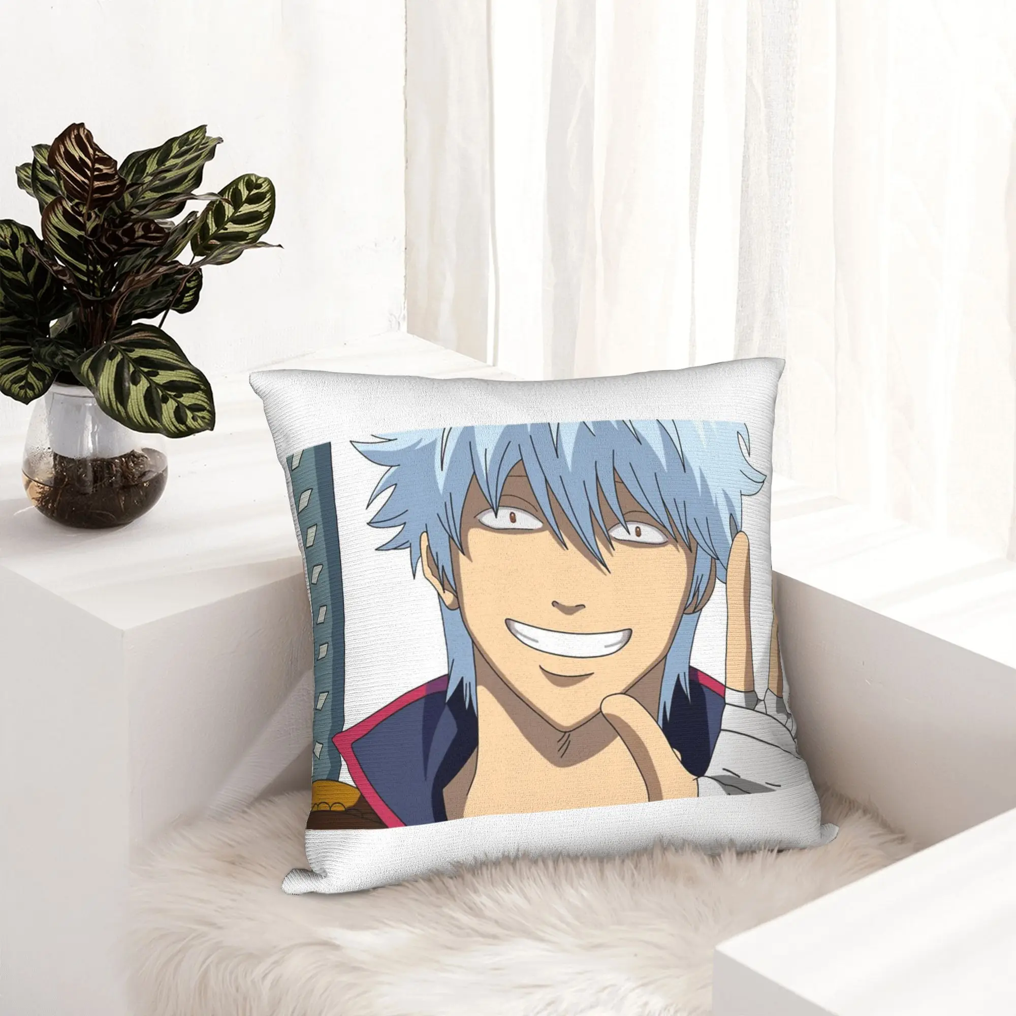 Gintama Sakata Gintoki Pillowcase Double-sided Printing Polyester Cushion Cover Gift Anime Japan Pillow Case Cover Home Square