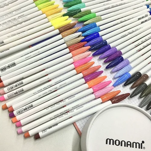 Monami-Bolígrafo de acuarela de fibra, 60 colores, puntos clave para marcar, bolígrafo de Gel de colores a base de agua, papelería, suministros escolares de oficina