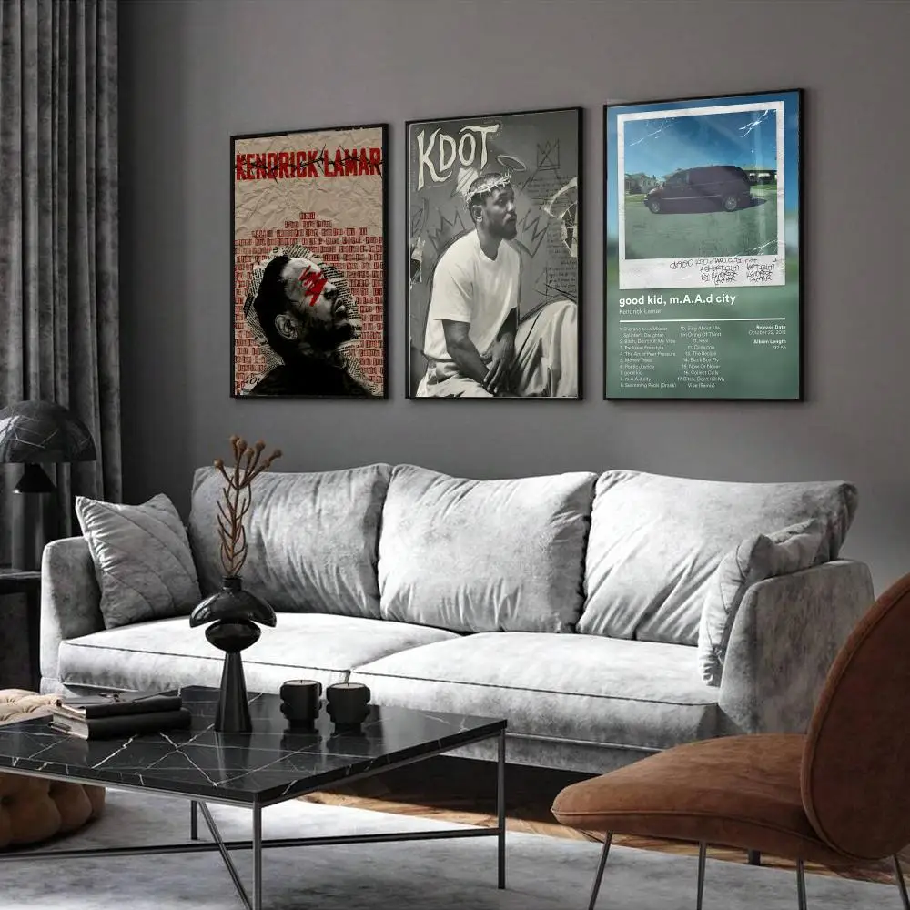 K-Kendrick Lamar Cloud Rap Trap Poster Home Living Bed Room Bar Hallway Sticky Wall Art Printing Waterproof Aesthetic Decor