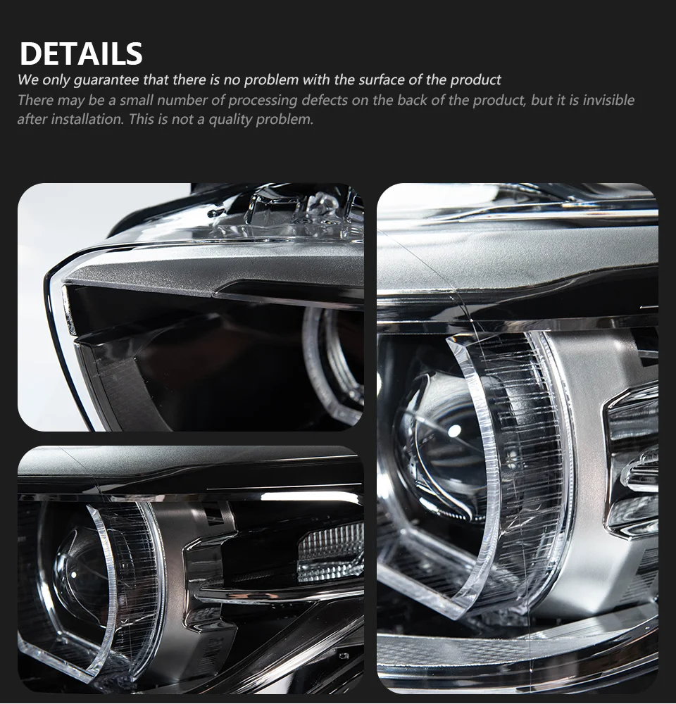 مناسبة لمجموعة المصابيح الأمامية BMW 1 Series F20 2015-2018 لتعديل الجري النهاري على شكل ملعقة ليزر LED