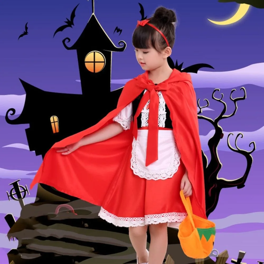 

Performance Halloween Christmas Costumes Dress with Cloak Party Princess Costume Set Sweet Funny 4Pieces Cosplay Costumes Girl