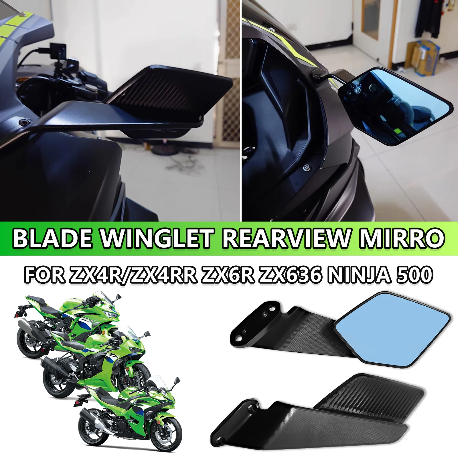 

For Kawasaki ZX4R ZX4RR ZX6R ZX636 NINJA 500 New Motorcycle Accessories Rearview Mirror Wind Wing Mirrors Side View Mirrors