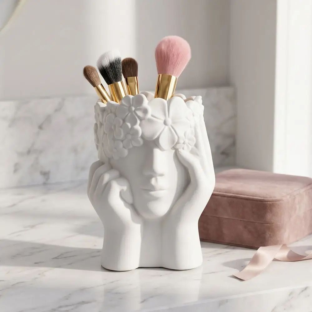 Container Multifunctional Storage Box Creative Flower Vase Desk Decoration Ornaments Pencil Holders Vanity