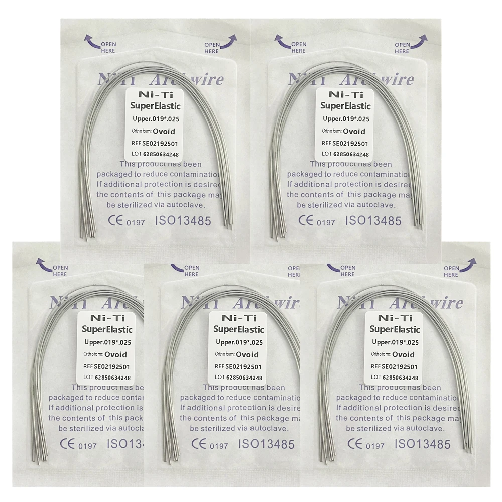 5Pack AG Tandheelkundige Boogdraden Orthodontische Super Elastische NITI Ronde Rechthoekige Boogdraad Onder/Boven 012/014/016/018/020/16x16/16x22