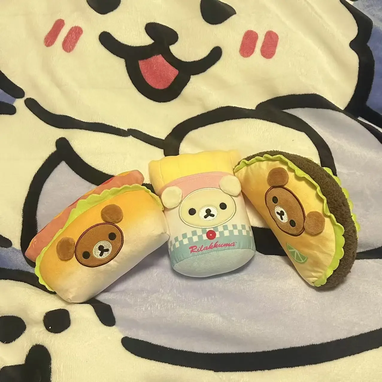 Kawaii Rilakkuma Peluche Taco Hot Dog Patatine Fritte Orso Peluche Bella Anime Orso Farcito Bambola Giappone Anime Carino Compleanno Regalo di Natale