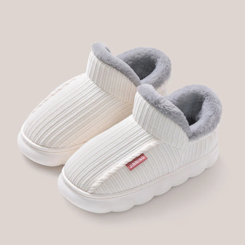 Women's Solid Color Snow Boots, Slip On Round Toe Velvet WarmFluffy Non-slip Waterproof Soft Boots, Outdoor Sporty Shoes