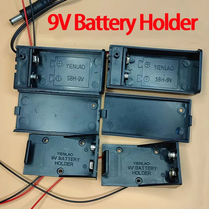 1PC 9V Battery Holder With Dc5.5 * 2.1mm Plug With Lead Cover And On/Off Switch Cable And Dc Head 9V Diy Battery Box