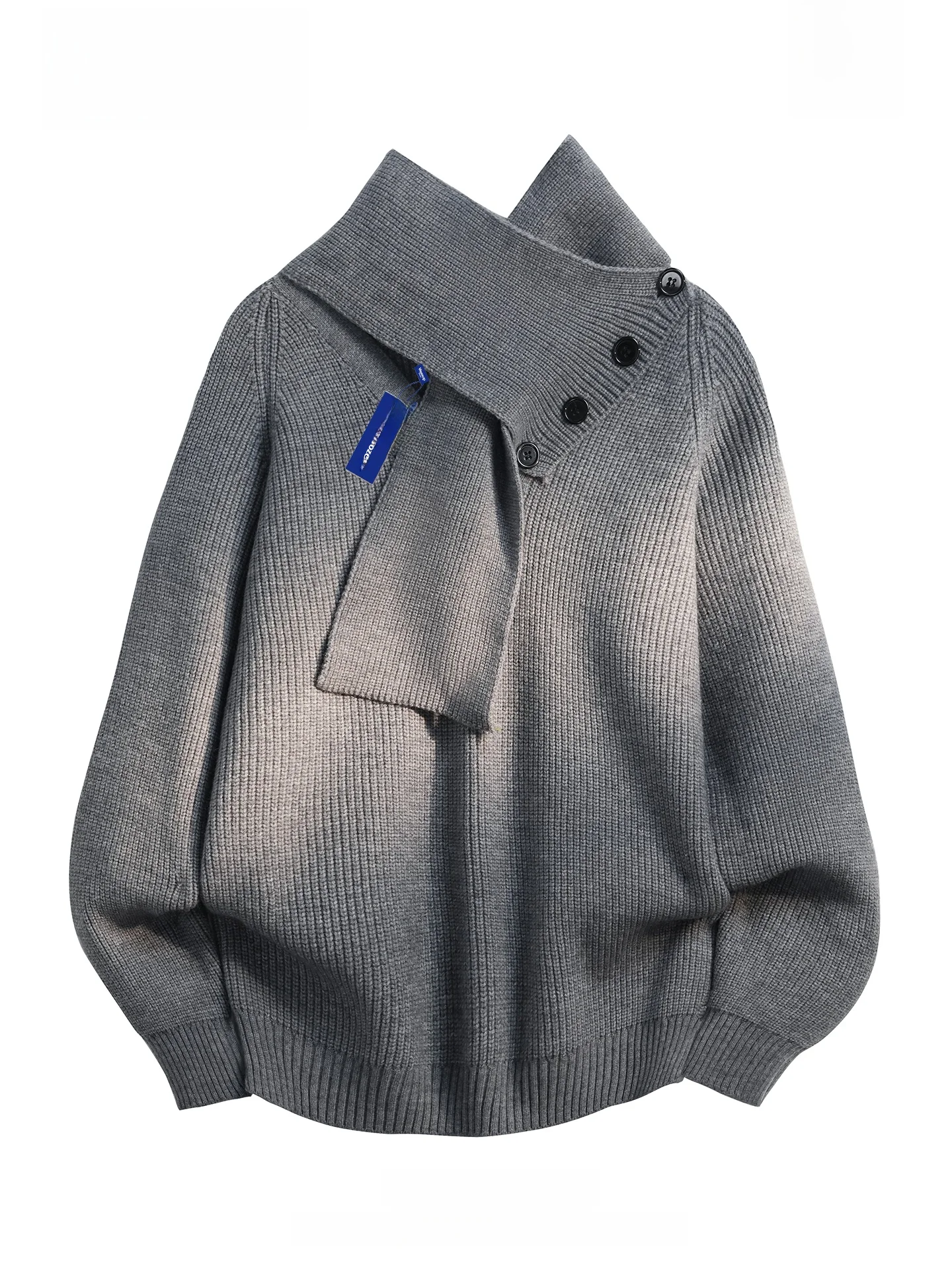 

Мужской вязаный свитер Wassup Dozen, тематический воротник-полотенце с круглым вырезом, осенне-зимняя модная повседневная одежда Wassup Dozen