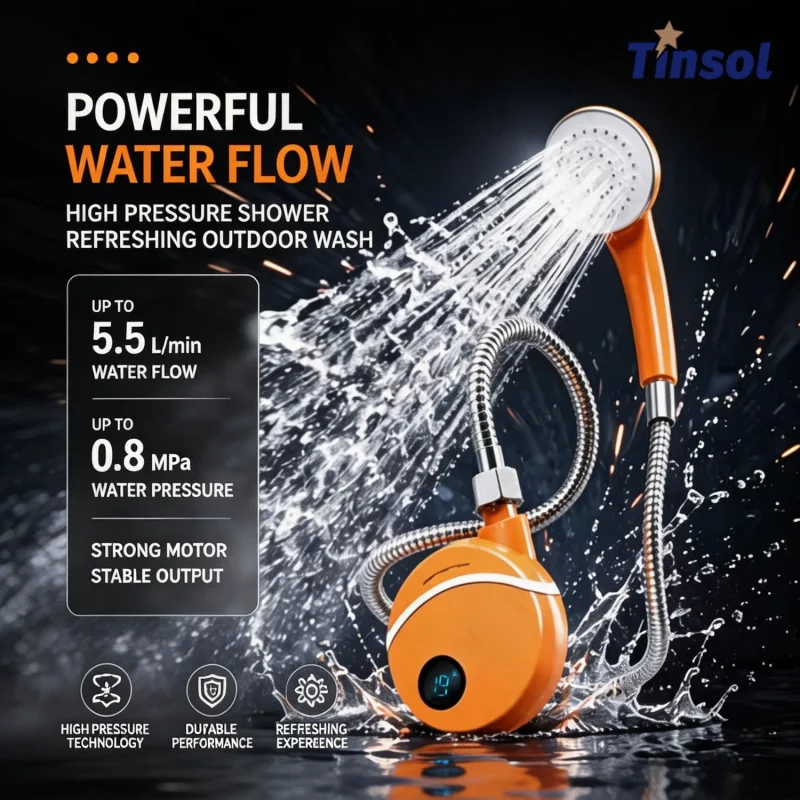 2026 Portable New Camping Shower Outdoor USB Rechargeable Electric Shower Pump Camping Car Washing Gardening Pet Cleaning view 2