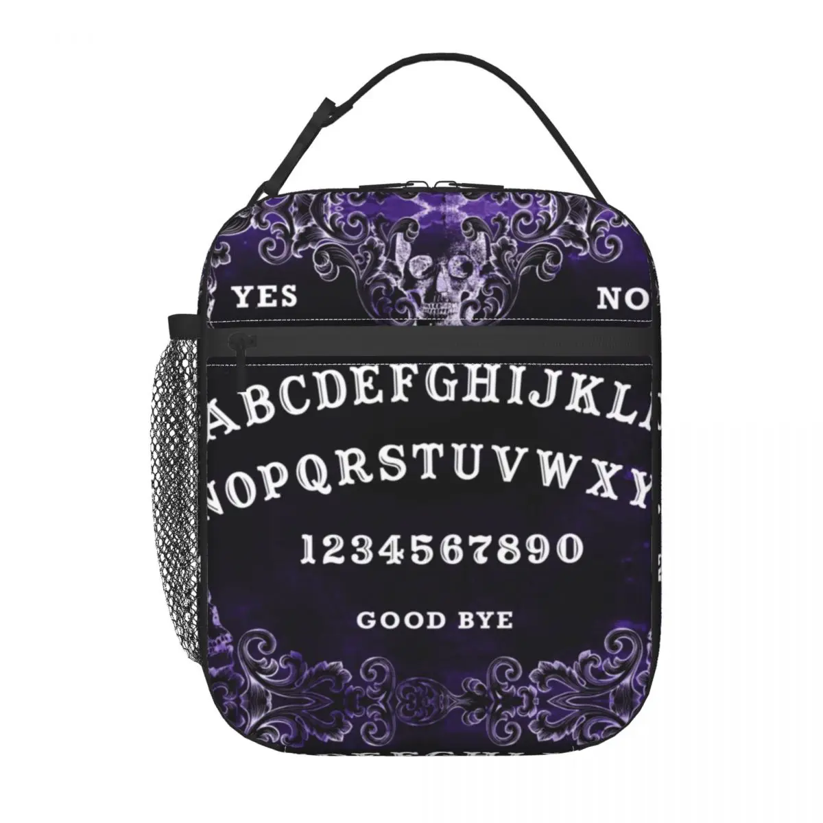 Purple Skulls Ouija Board Resuable Lunch Box for Women Spirit Witchcraft Cooler Thermal Food Insulated Lunch Bag School Children