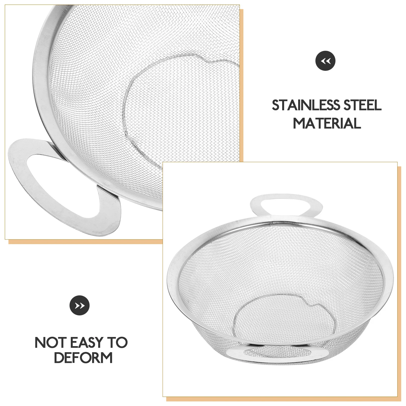 

Double Ear Stainless Steel Fine Mesh Strainer Basket Kitchen Fruit Vegetable Rice Washing Drain Basket Colander