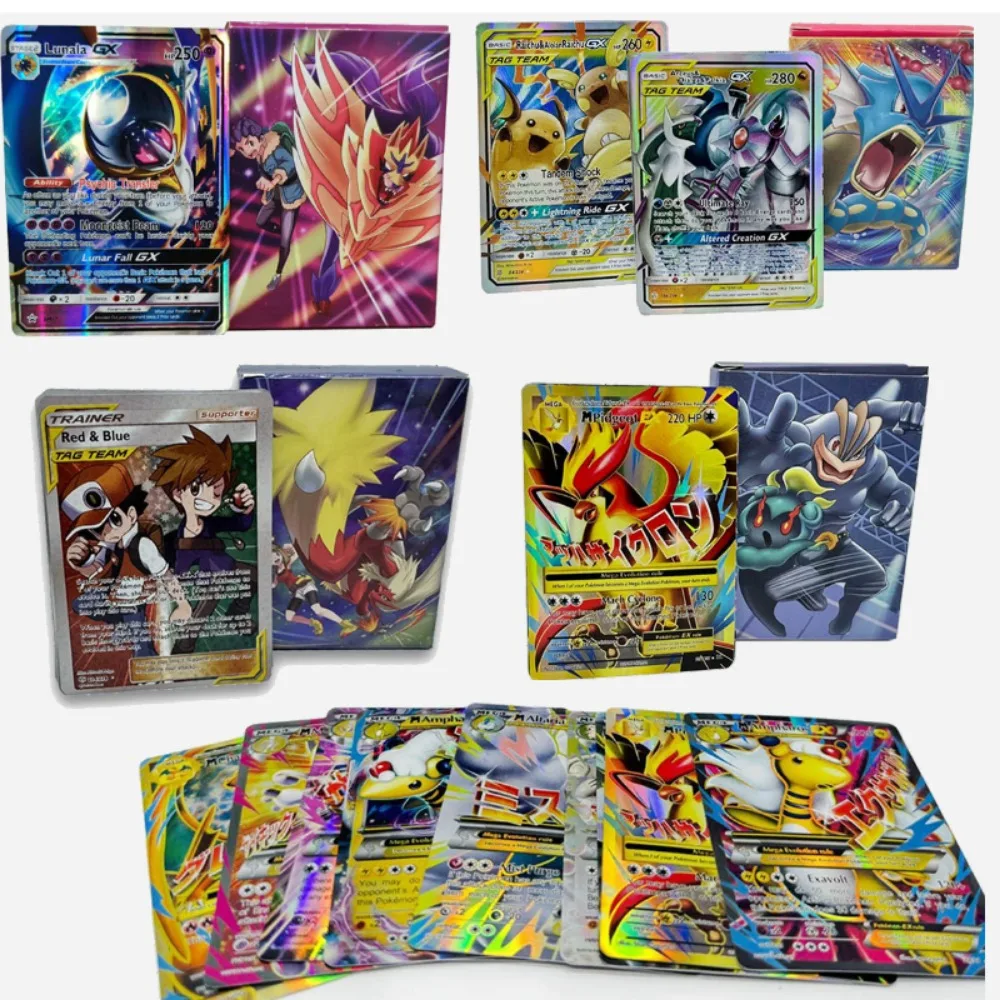

60/100 шт. английских карточек Покемон GX Tag Team Vmax EX Mega Shining Game Battle Carte, коллекционные карточки, игрушки, подарки для детей