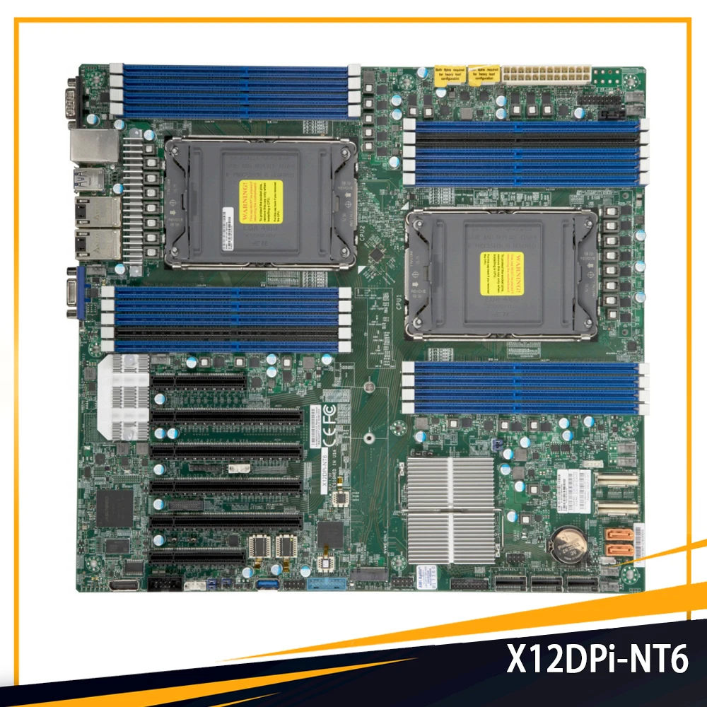 

X12DPi-NT6 Двухсторонняя серверная материнская плата E-ATX LGA-4189 DDR4-3200 МГц 256 ГБ C621A 14XSATA 3 для Supermicro