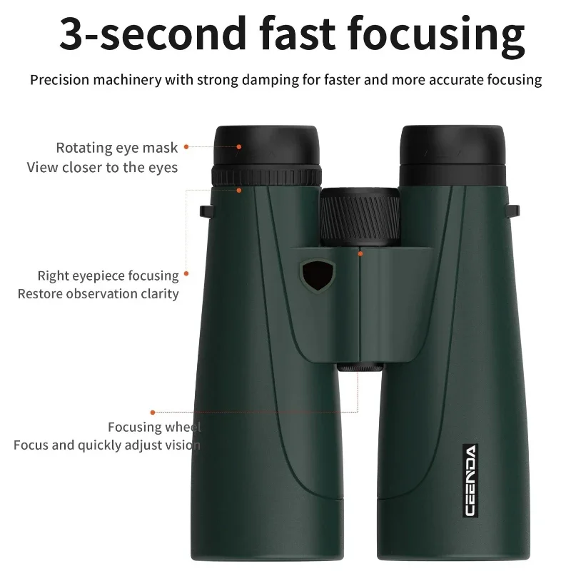 New Binoculars 12X50 High Magnification ED High-definition Purple Film Bird Watching Adult Travel Professional Telescope - view 6