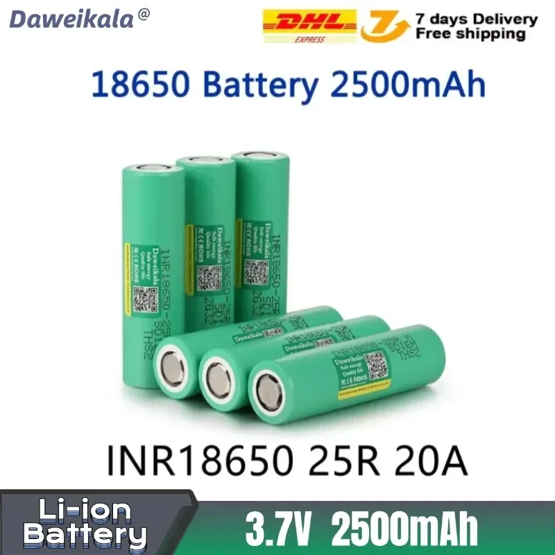 Daweikala Новая аккумуляторная батарея 18650 INR18650 25R 20A Литий-ионная аккумуляторная батарея 20A Отвертка Flashl Daweikala Новая аккумуляторная батарея 18650 INR18650 25R 20A Литий-ионная аккумуляторная батарея 20A Отвертка Flashl