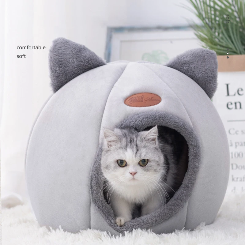 

New Deep Sleep Comfort In Winter Cat Bed Iittle Mat Basket Small Dog House Products Pets Tent Cozy Cave Nest Indoor Cama Gato