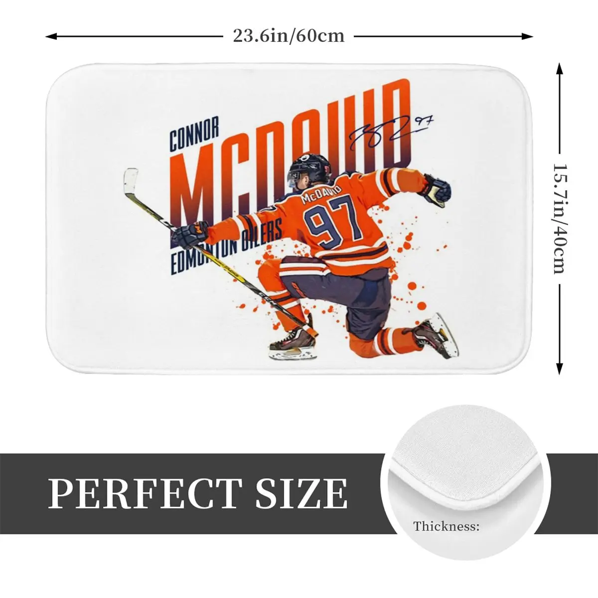 Connor McDavid 97 For Edmonton Oilers Fans Anti-slip Doormat Floor Mat Carpet Rug for Entrance Home Living room Footpad Mats