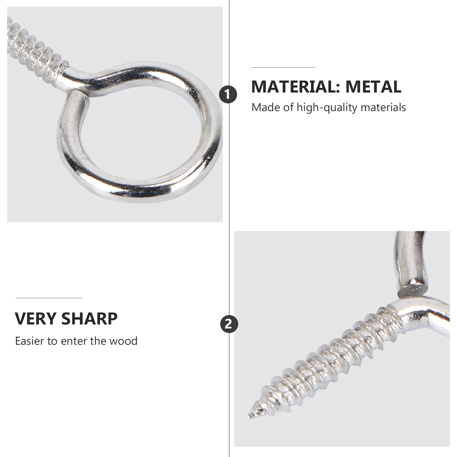 

36Pcs Sheep Eye Screw Threaded Hook Versatile Ceiling Hook for Hanging Plants Bulbs Keys Eye Screw
