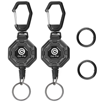 1/2-Pack Retractable Keychain Heavy Duty Carabiner Badge Holder Tactical ID Badge Reel with 31.5” Steel Retractable Cord 8.0 oz