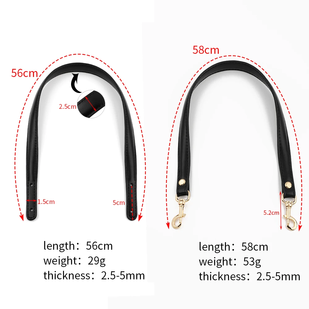 56cm High Quality Genuine Leather Bag Handle Shoulder Bag Strap Diy Replacement Handbag Strap For DIY Women Handmade Bag Straps