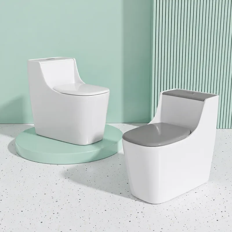 Integrated Ceramic Siphon Toilet Floor Mounted Anti Clog Bathroom Fixture for Home Use South American Style Export Model