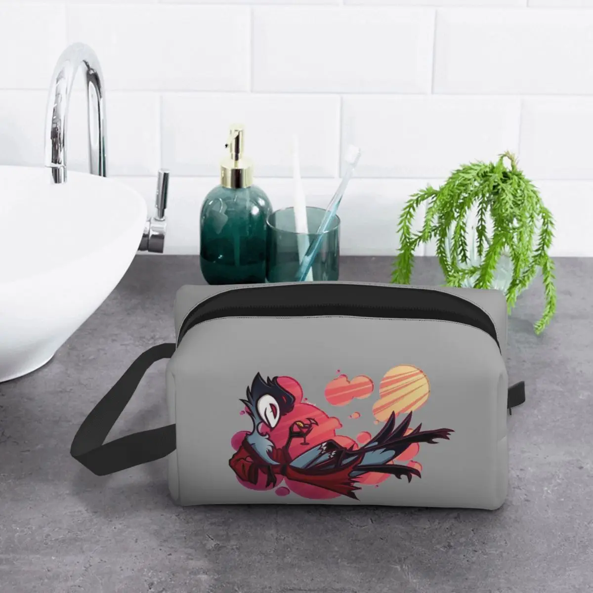 

Косметичка-органайзер Loona Collage Helluva Boss Anime для хранения косметики, дорожный несессер, косметичка для туалетных принадлежностей, пенал для путешествий