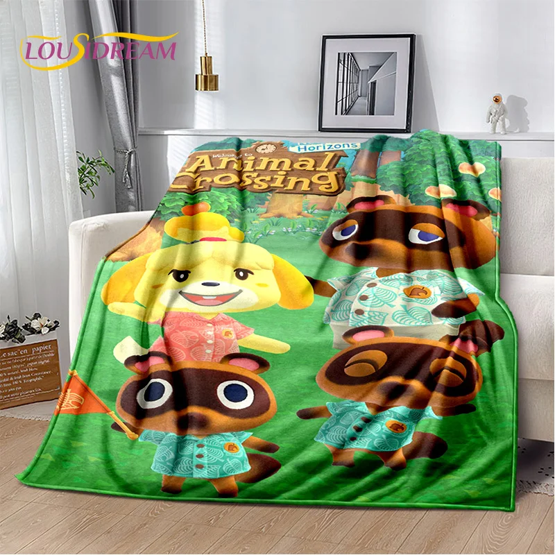 Cartoon Animal Crossing New Horizons Blanket,Soft Throw Blanket for Home Bedroom Bed Sofa Picnic Travel Office Cover Blanket Kid