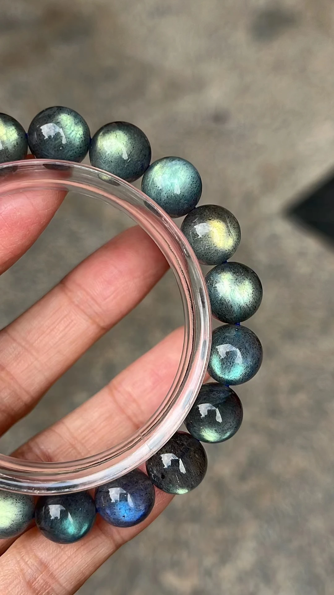 Natural Colorful Light Labradorite Crystal Bracelet 10.5mm Clear Round Beads Women Labradorite Grey Moonstone AAAAA