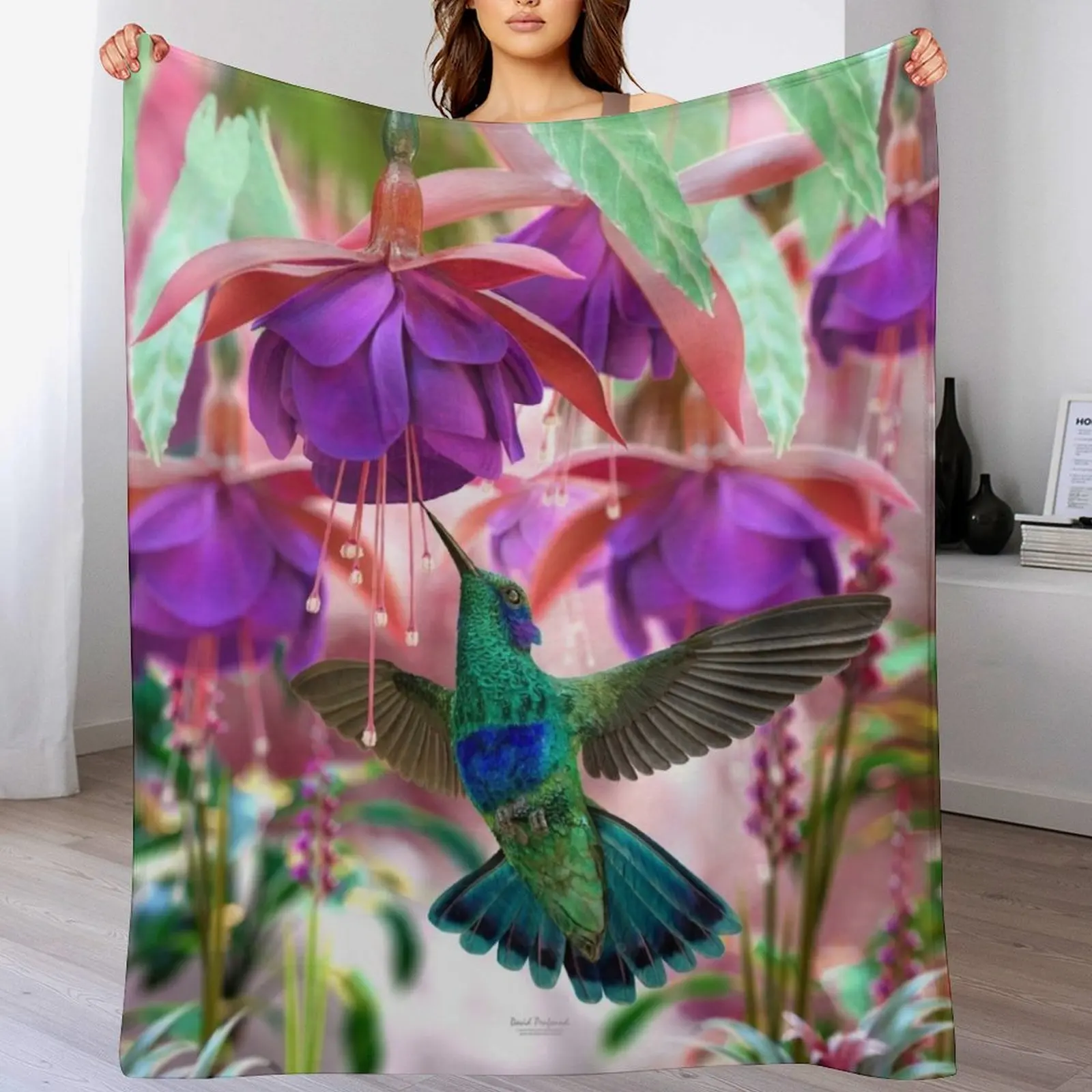 

Hummingbird Throw Blanket Long Lasting Soft Plush Blanket for Daily Use