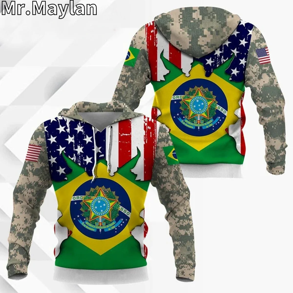 PERSONALIZED BRAZIL FLAG 3D Printed Jacket Men/women Hoodie Unisex Casual Streetwear Sweatshirts Pullover Sudadera Hombre JK022