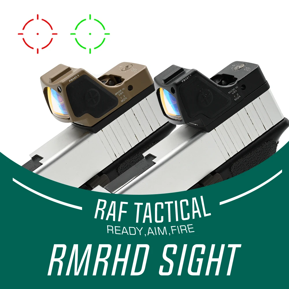 

Тактический красный точечный прицел RMRHD 1X отражение зрения 32MOA подходит PicatinnyRail/крепление для GLOCK Многослойные линзы