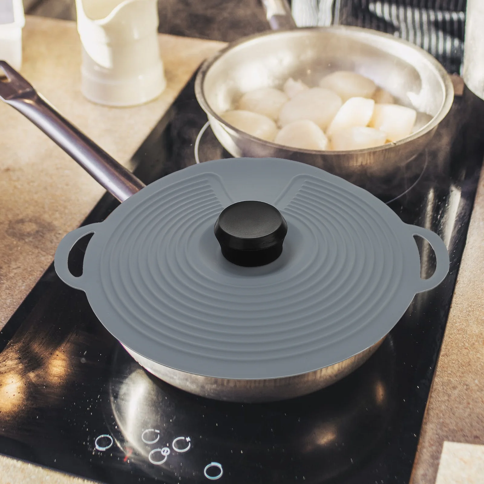 

1Pcs Silicone Pot Lid Reusable Airtight Leak-Proof Food Container Cover Fresh-Keeping Silicone Lid Food Cover