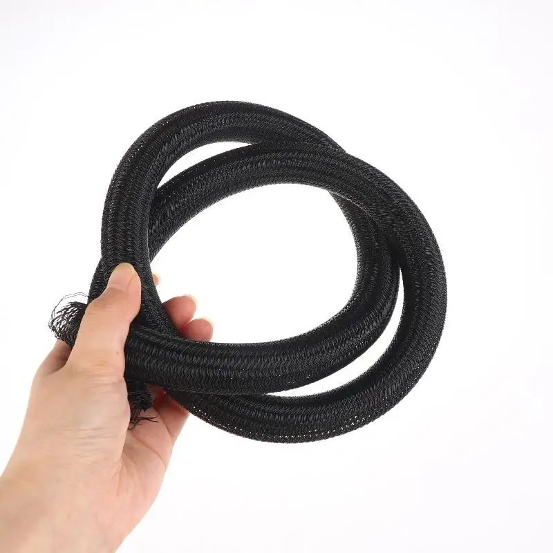 8~32mm Self-Closed Insulated Sheath 1 Meter PET Braided Cable Sleeve High Protection Wear Resistant Wire Organizer Sleeving