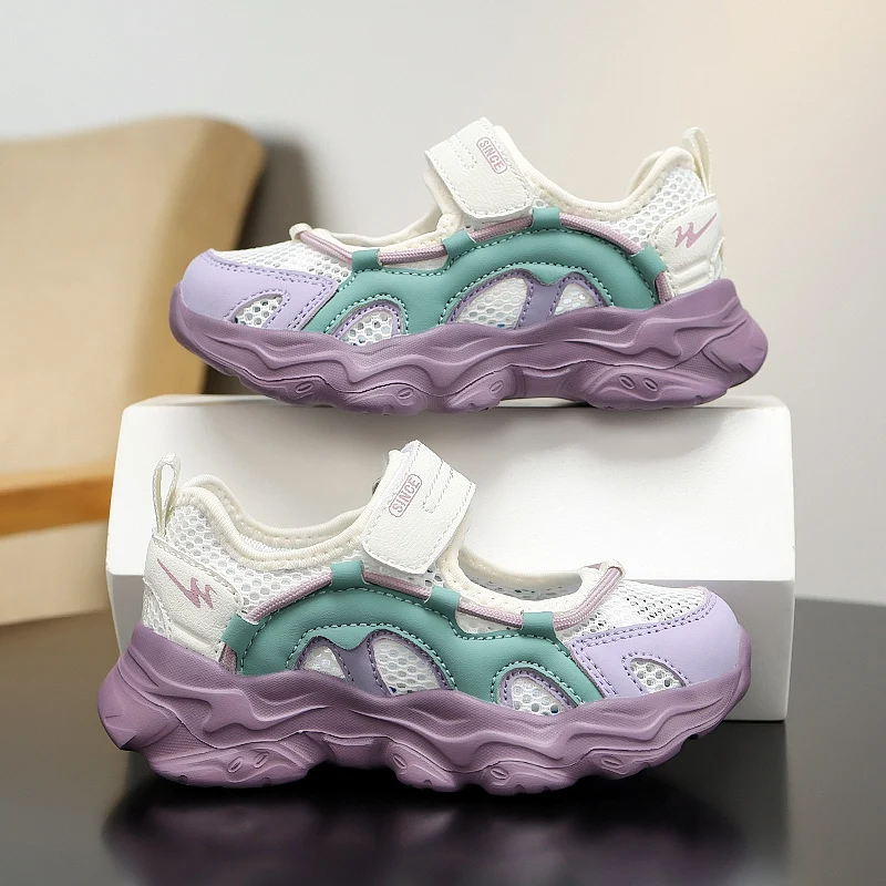 

Breathable Mesh Kids Shoes Flexible Soft Sole Sturdy Grip Bottom Practical Footwear for Boys Girls Daily Leisure and Running