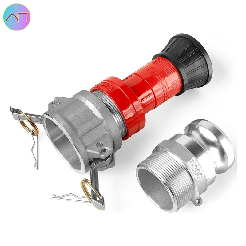 

Fire Hose Nozzle,2In NPSH Heavyduty Industrial Fire Hose Constant Flow Fog Nozzle With 2Pc 2In Camlock Fitting Coupling